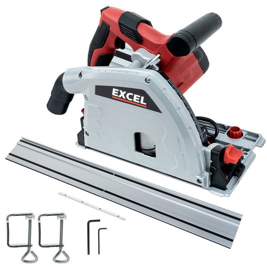 Excel 165mm Plunge Saw 1200W/240V with Guide Rail Set Item Condition Damaged Box