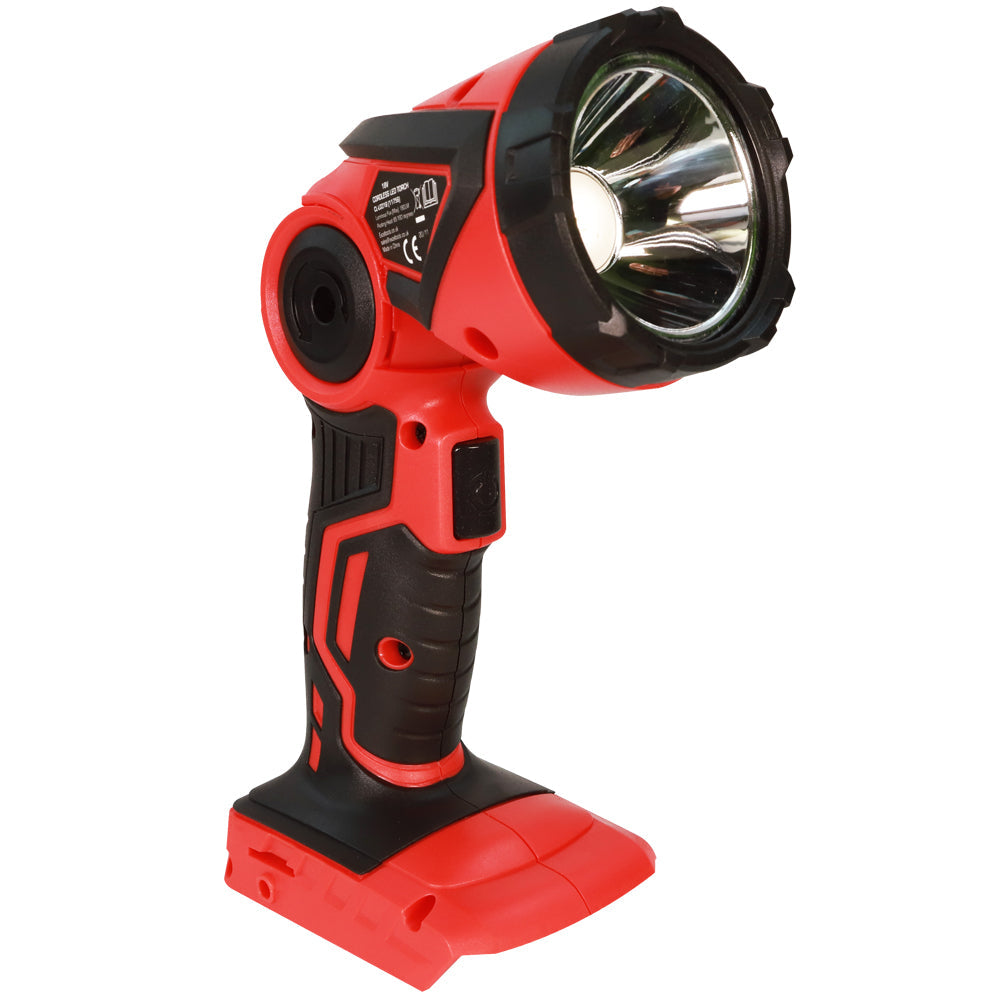 Excel 18V Cordless LED Flashlight Torch with 1 x 2.0Ah Battery & Charger