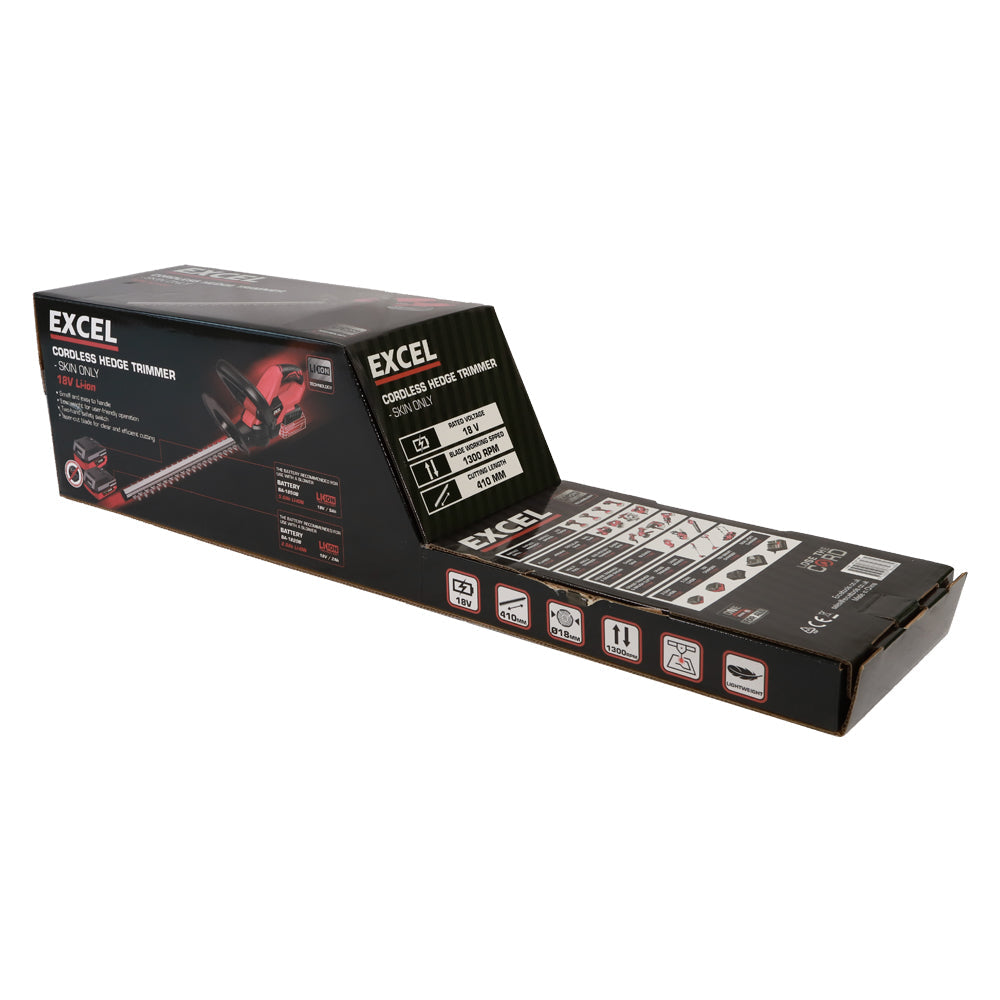 Excel 18V Hedge Trimmer Cutter with 1 x 2.0Ah Battery & Fast Charger