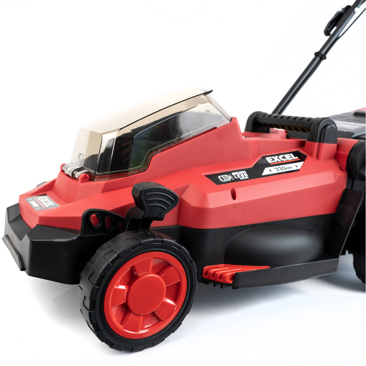 Excel 18V Brushless Lawn Mower 330mm 5 Adjustable Height with 1 x 5.0Ah Battery & Charger