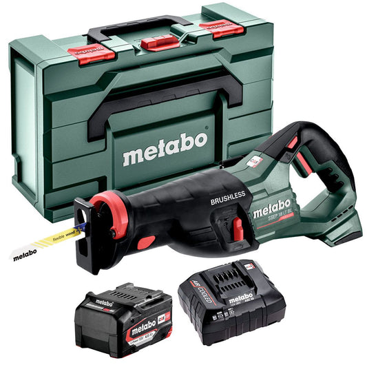 Metabo SSEP 18 LT BL 18V Brushless Sabre Saw with 1 x 4.0Ah Battery Charger & Metabox