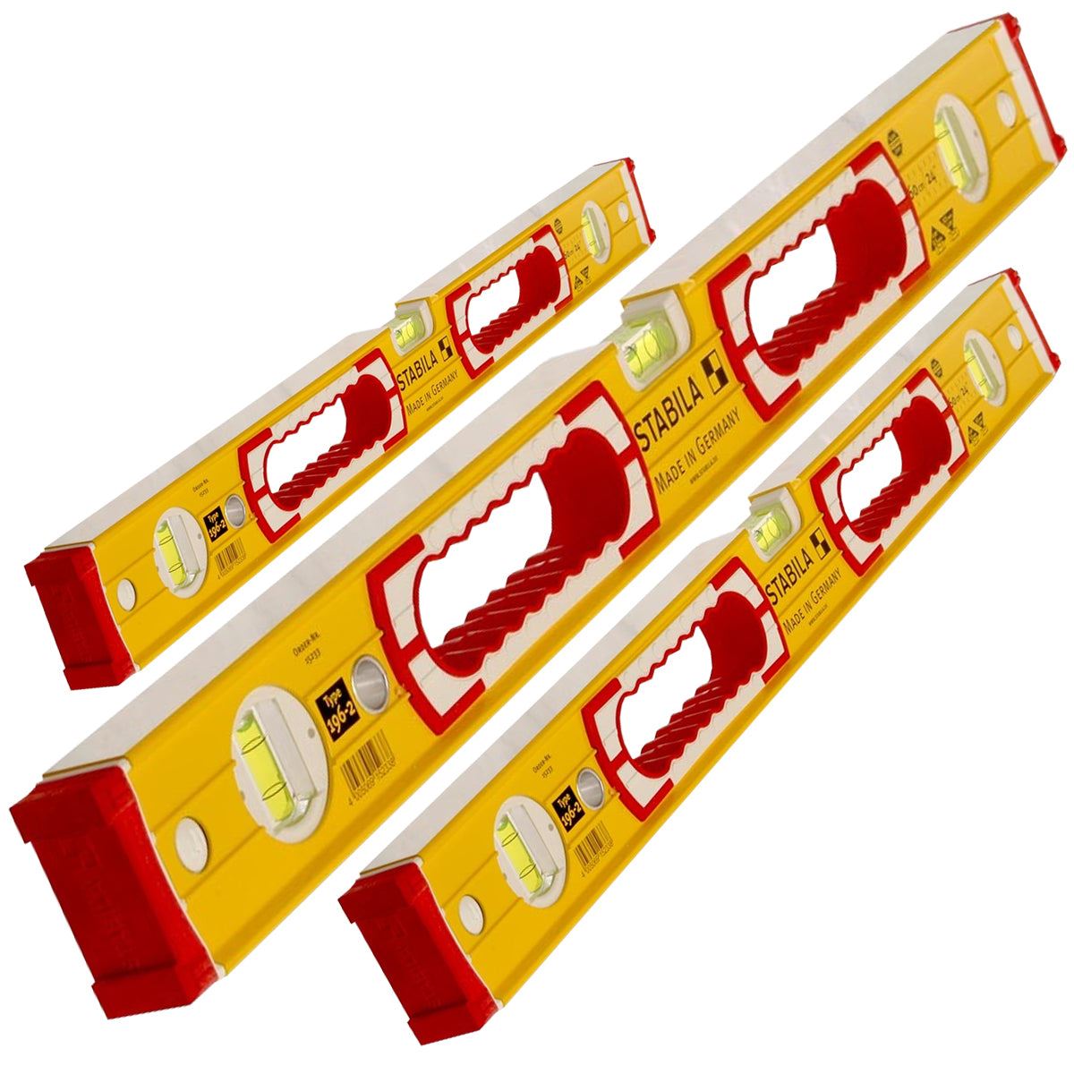 Stabila 196-2 Spirit Combi Levels 600mm, 1200mm, 1800mm & STB81SREM