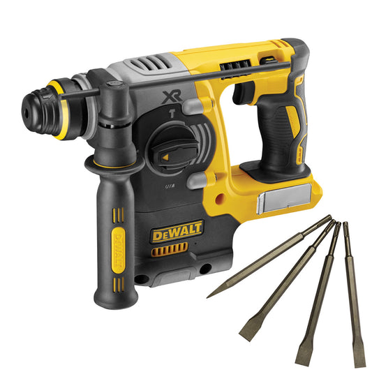 Dewalt DCH273N 18V Brushless SDS+ Rotary Hammer Drill with 4 Piece Chisel Set