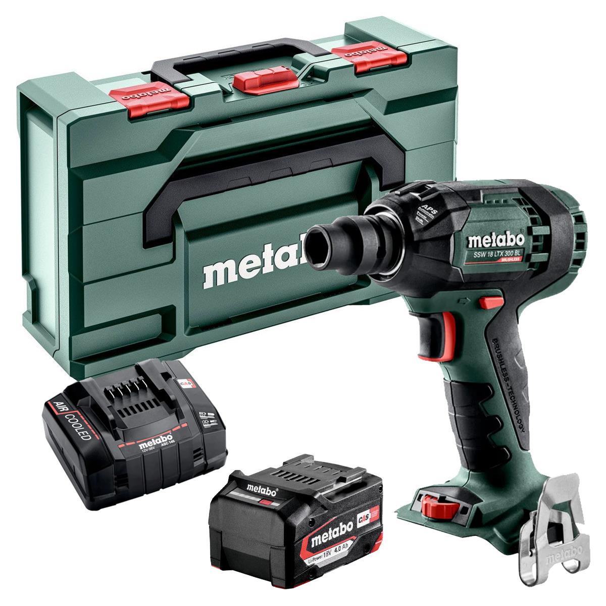 Metabo SSW 18 LTX 300 BL 18V Brushless Impact Wrench With 1 x 4.0Ah Battery Charger & Case
