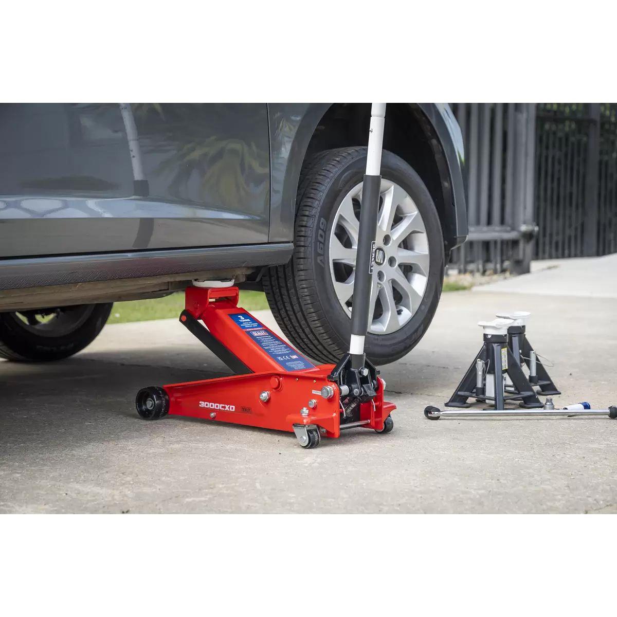 Sealey 3000CXD Trolley Jack 3 Tonne Ton Standard Chassis Car Van Garage
