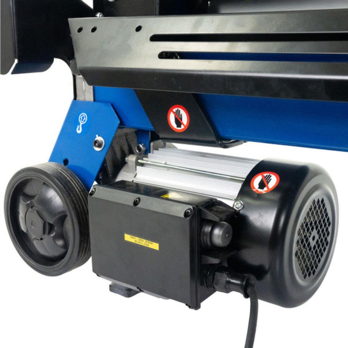 Hyundai HYLS7000HE 7 Tonne Horizontal Electric Log Splitter with Hydraulic Ram Steel Protection Cage 520mm Length