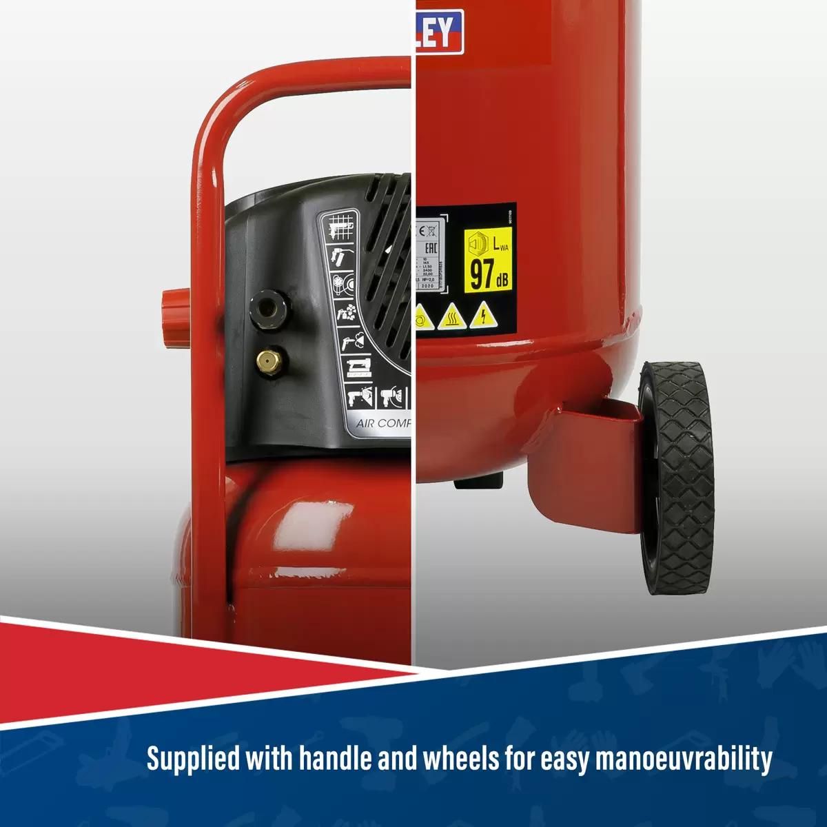 Sealey SAC05020 Oil-Free 50L Belt Drive Compressor 2hp