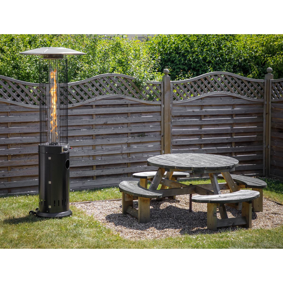 Dellonda DG124 13kW Black Gas Patio Heater for Commercial & Domestic Use