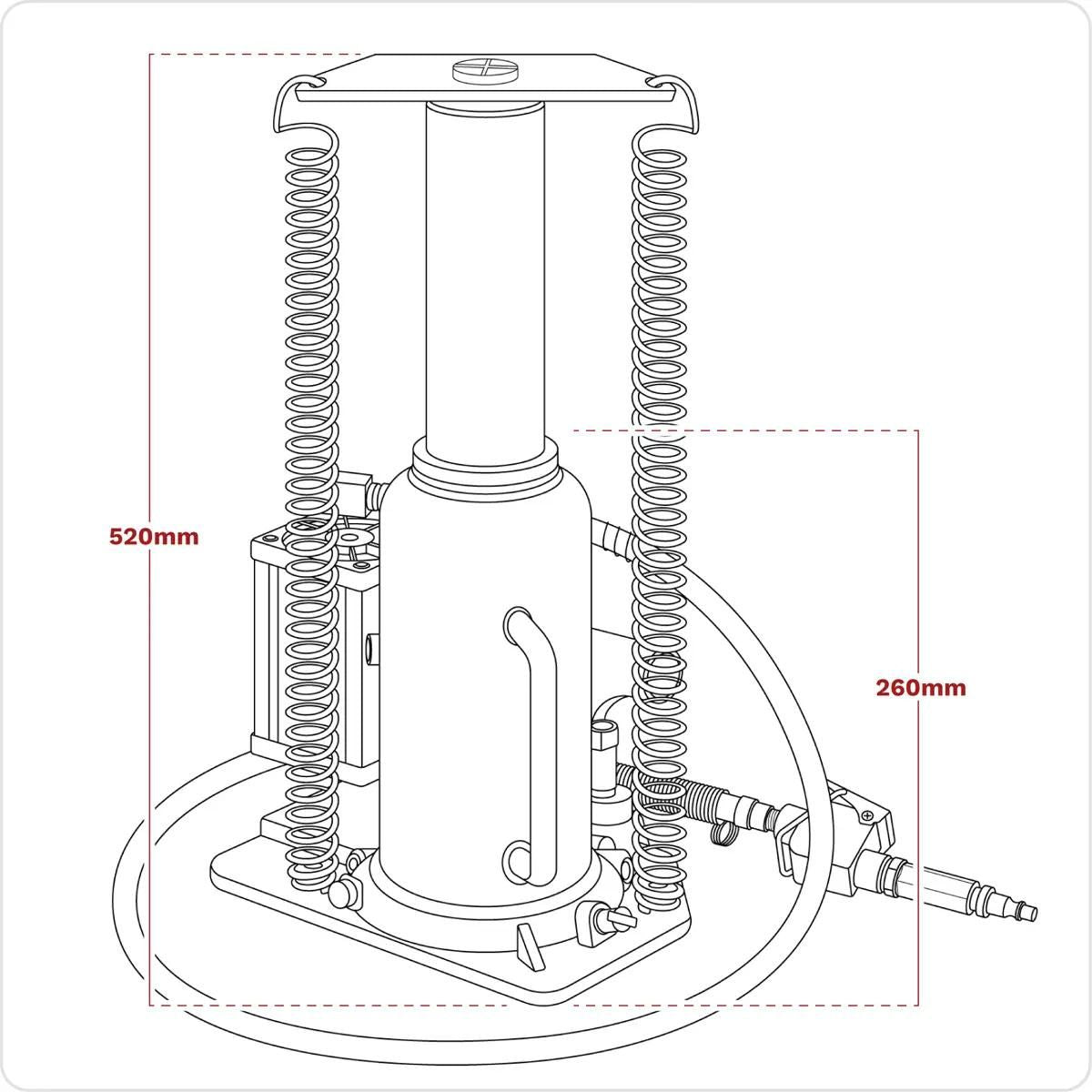 Sealey YAJ18S Air Operated Bottle Jack 18 tonne