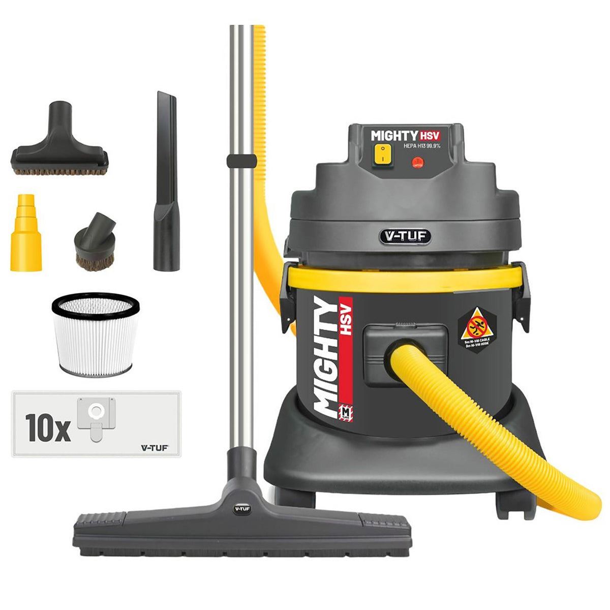 V-TUF MIGHTY HSV 21L M-Class Industrial Dust Extraction Wet & Dry Vacuum Cleaner 110V