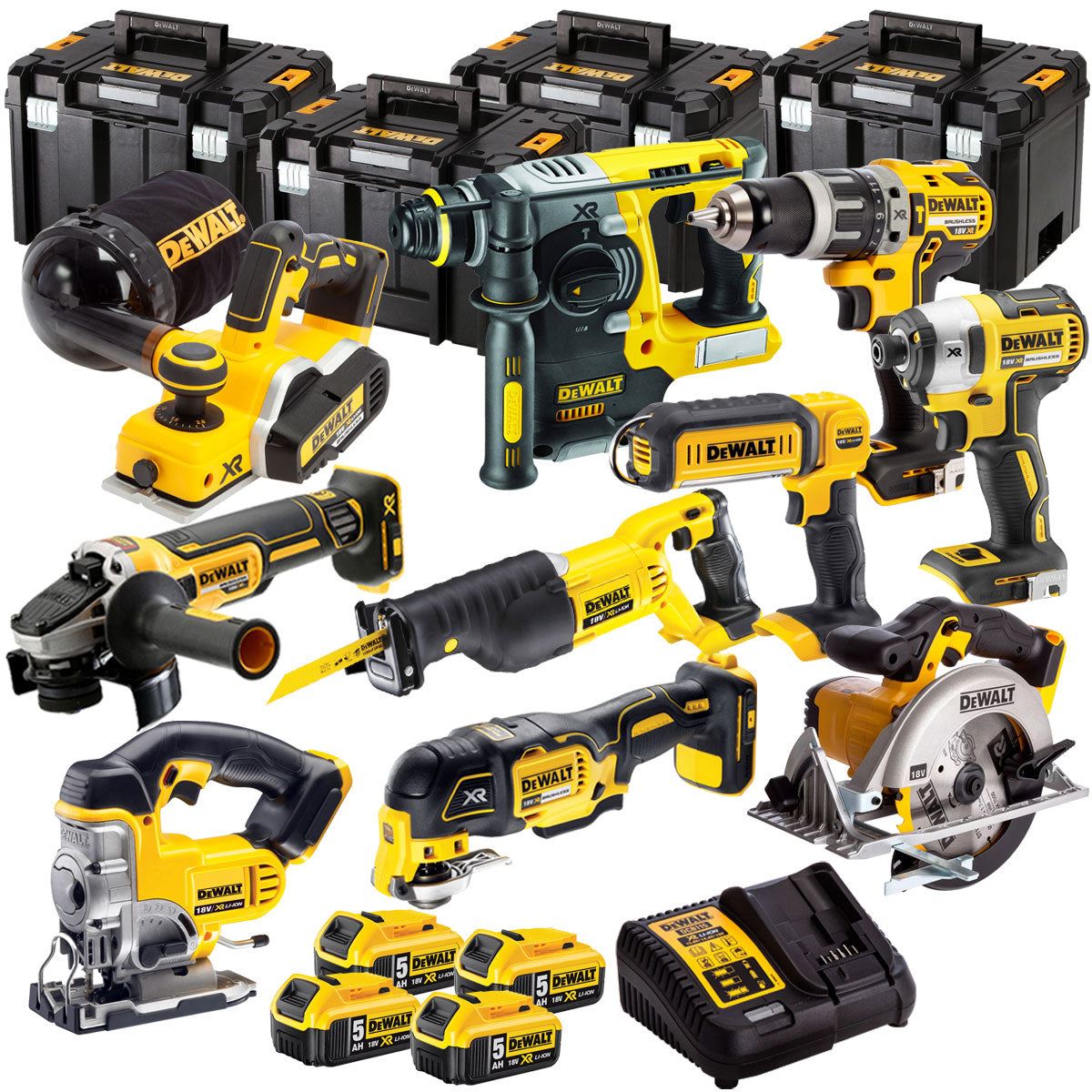 Dewalt DCK665P3T15 18V 10 Piece Power Tool Kit with 4 x 5.0Ah Batteries
