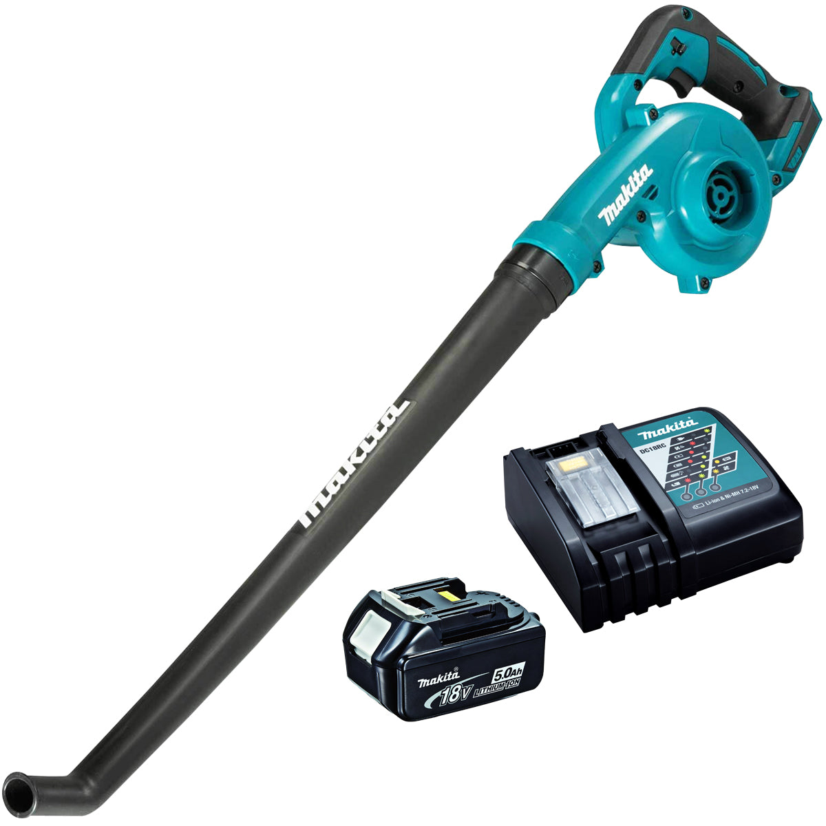 Makita DUB186RT 18V Cordless Leaf Blower with 1 x 5.0Ah Battery & Charger