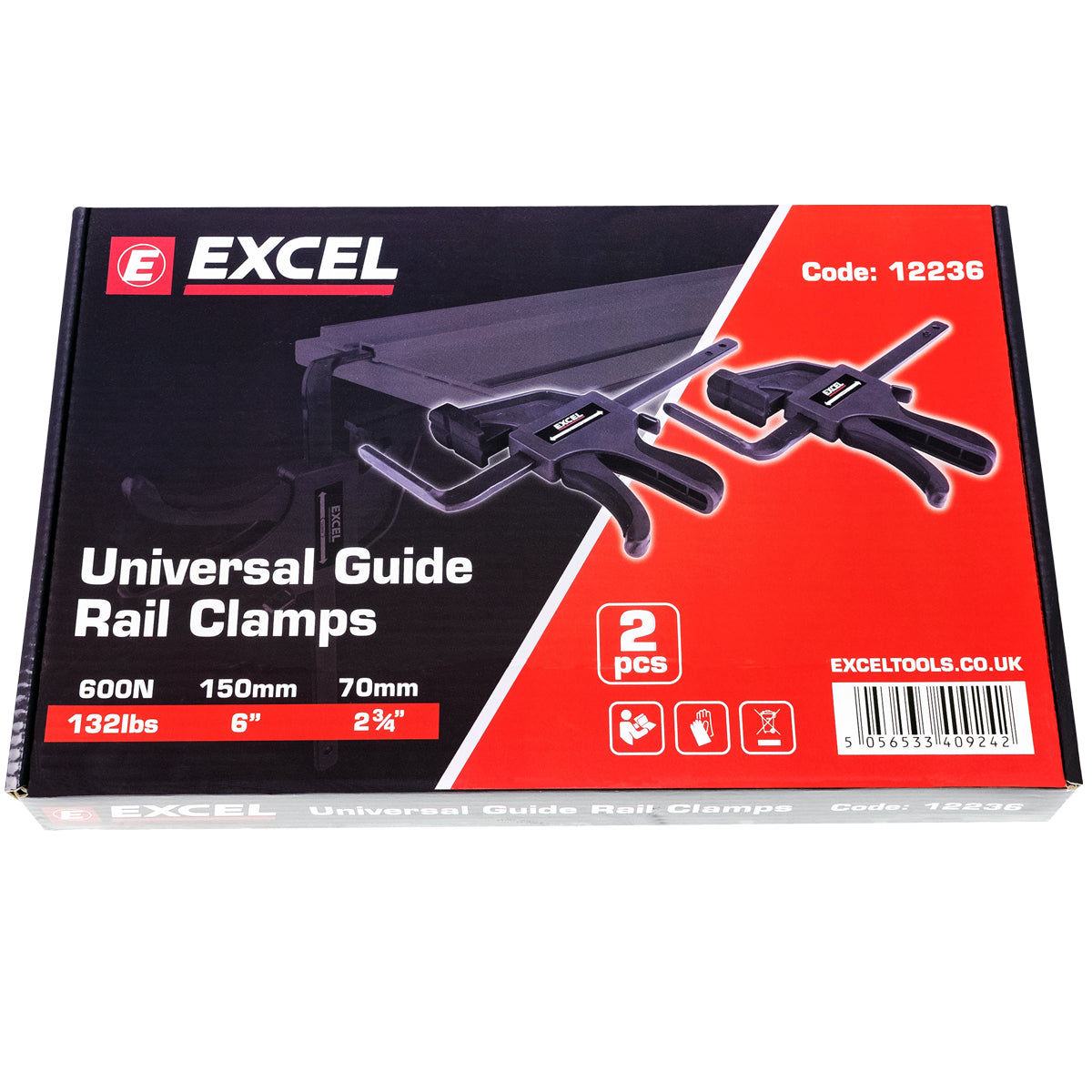 Excel Guide Rail Clamps 70mm X 150mm