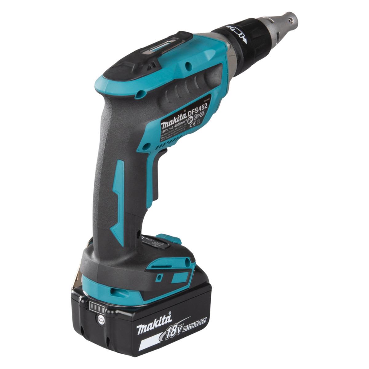 Makita DFS452TJX2 18V Brushless Collated Autofeed Drywall Screwdriver with 2 x 5.0Ah Batteries & Charger in Case