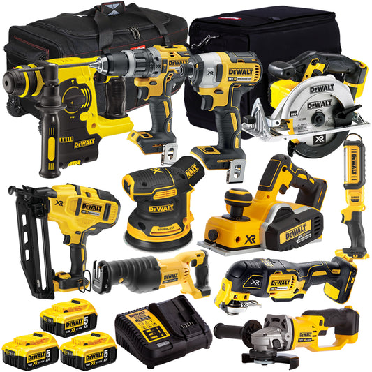 Dewalt 18V 11 Piece Power Tool Kit with 3 x 5.0Ah Battery & Charger T4TKIT-919