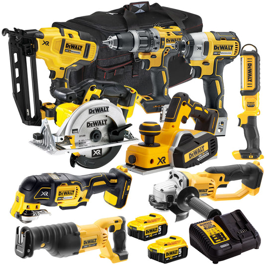 Dewalt 18V 9 Piece Power Tool Kit with 2 x 5.0Ah Battery & Charger T4TKIT-922