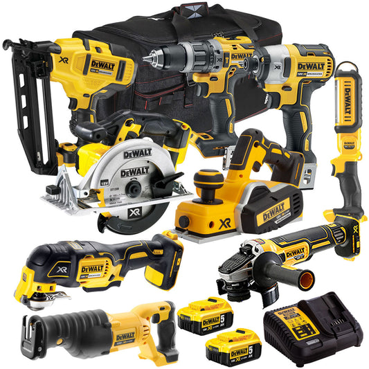 Dewalt 18V 9 Piece Power Tool Kit with 2 x 5.0Ah Battery & Charger T4TKIT-922