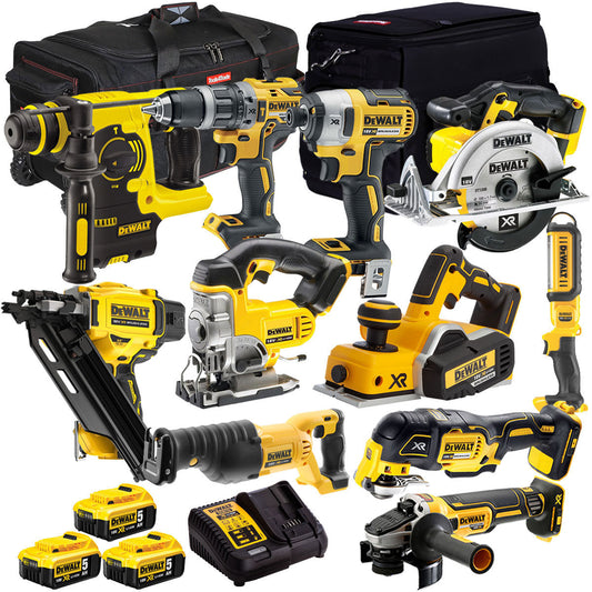 Dewalt 18V 11 Piece Power Tool Kit with 3 x 5.0Ah Battery & Charger T4TKIT-993
