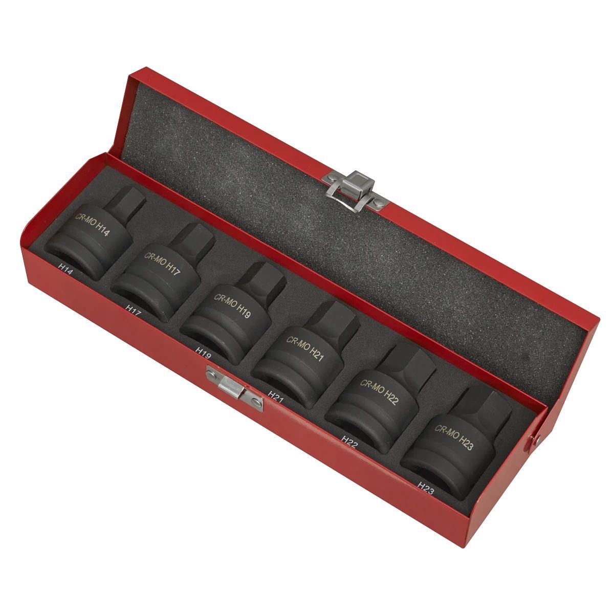 Sealey AK6217 Premier Hex Impact Socket Bit Set 3/4