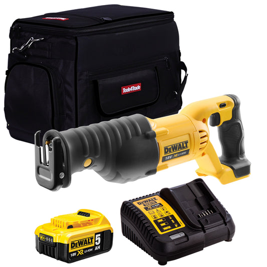 Dewalt DCS380N 18V Cordless Reciprocating Saw with 1 x 5.0Ah Battery Charger & Bag