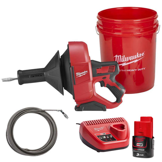 Milwaukee M12BDC6-0C 12V Compact Drain Cleaner With 1 x 3.0Ah Battery & Charger