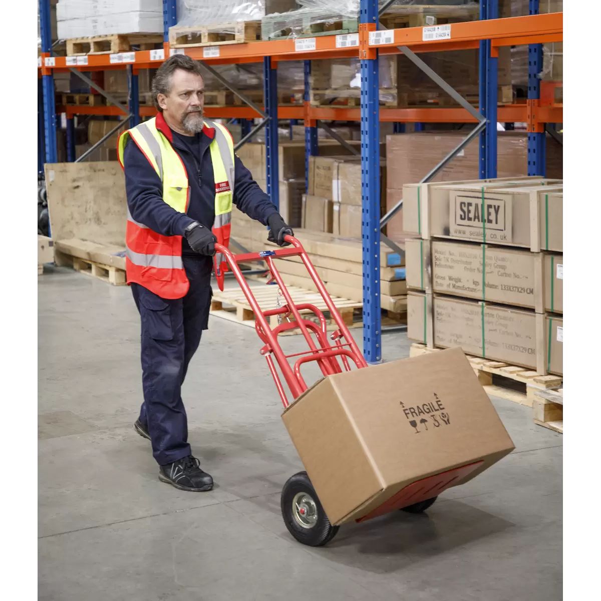 Sealey CST989 3-in-1 Sack Truck with Pneumatic Tyres 250kg Capacity