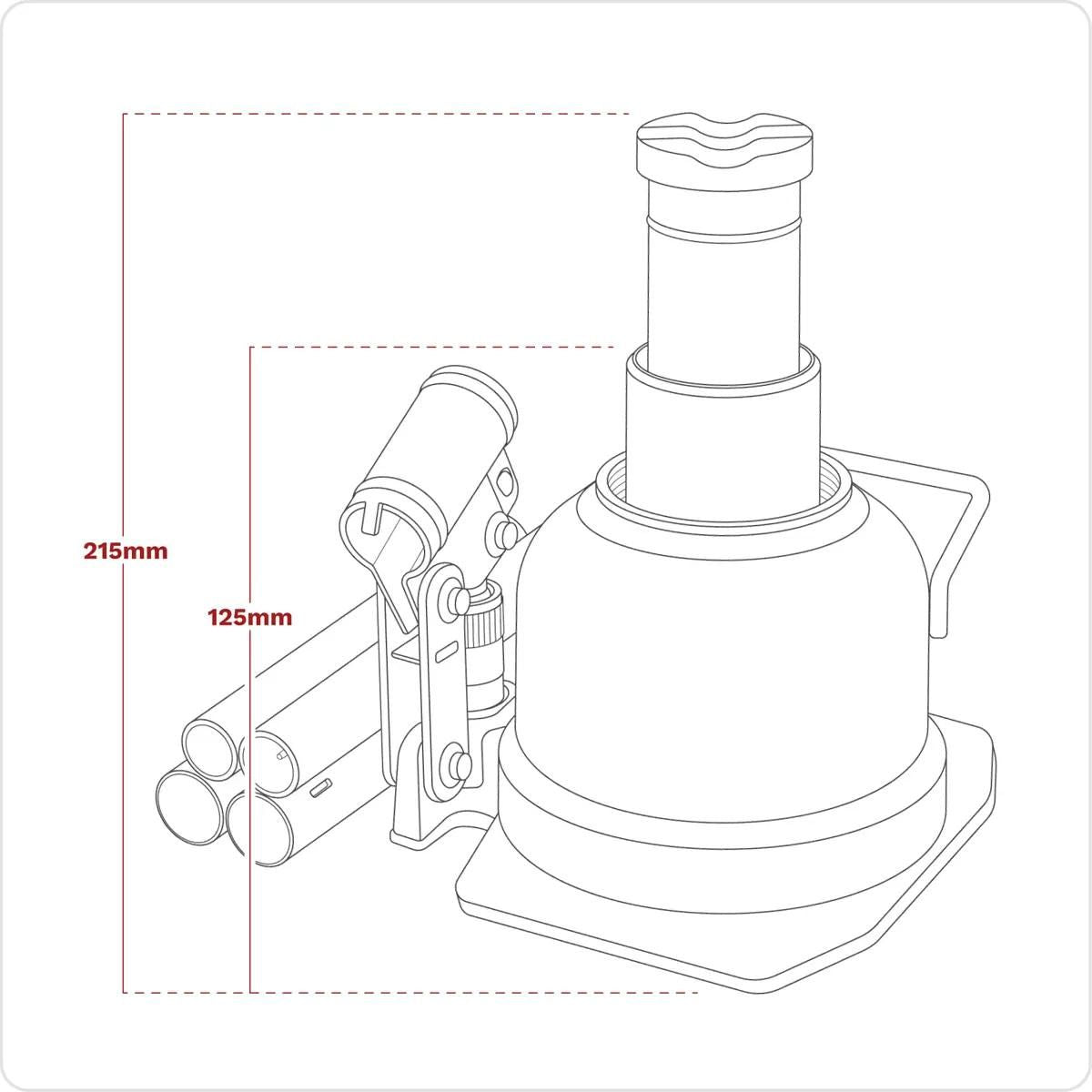 Sealey BJ10LE Bottle Jack 10tonne Low Entry Telescopic