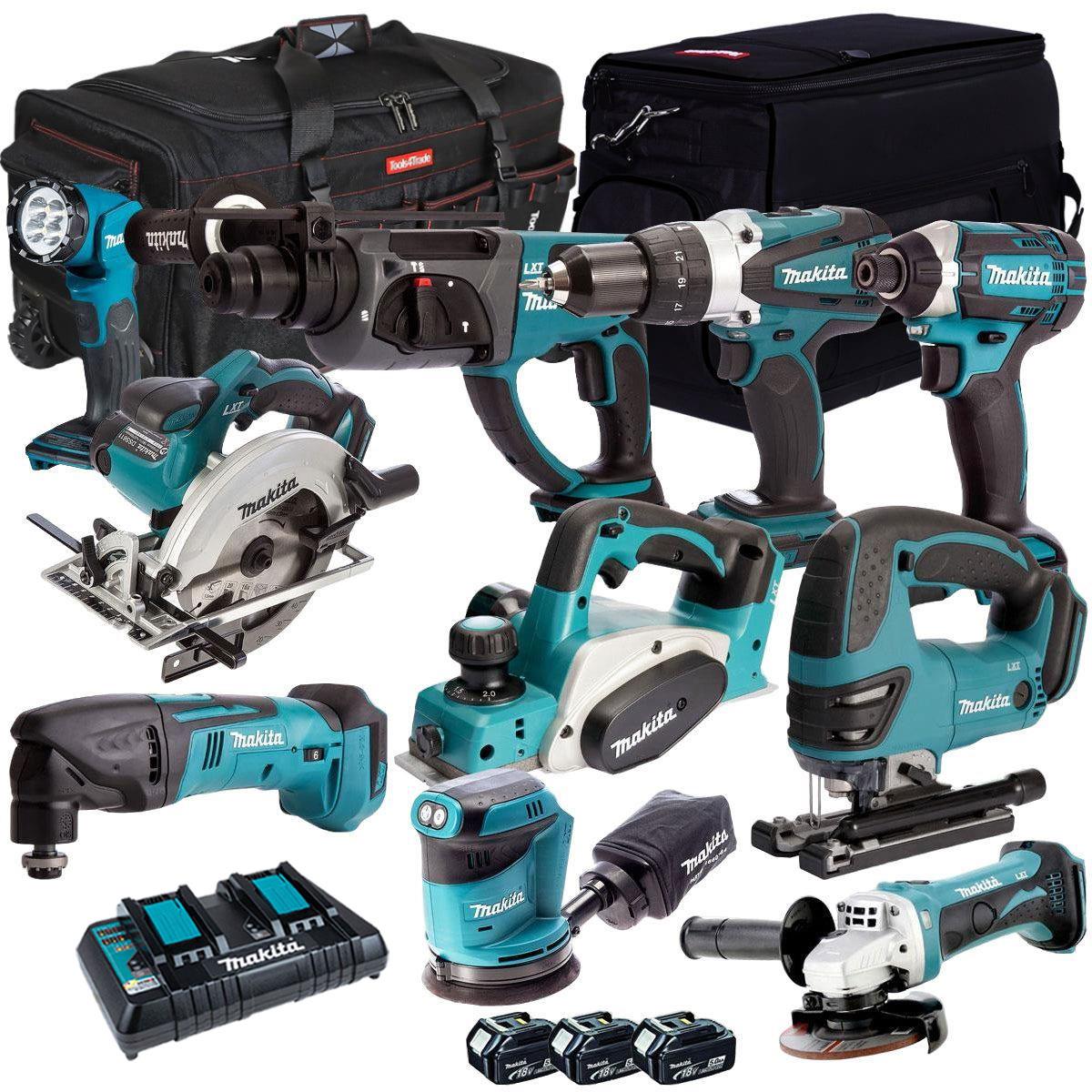 Makita 18V 10 Piece Power Tool Kit with 3 x 5.0Ah Battery & Charger MAKDEAL 54M