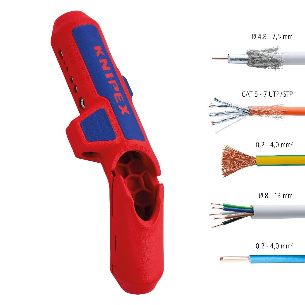 Knipex ErgoStrip Universal Wire Stripping Tool For Right Handers 16 95 01 SB