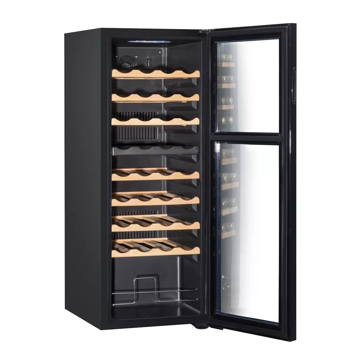 Sealey DH91 Baridi 36 Bottle Dual Zone Wine Fridge with Digital Touch Screen Controls & LED Light Black 230V
