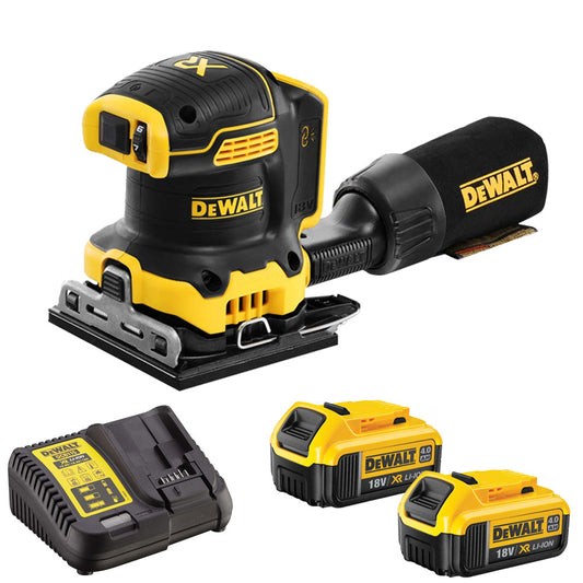 Dewalt DCW200N 18V Brushless 1/4 Sheet Palm Sander 2 x 4.0Ah Batteries & Changer