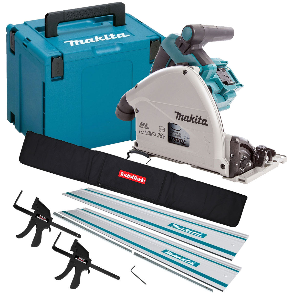 Makita DSP600ZJ 36V Brushless Plunge Saw 2 x Guide Rail Connector