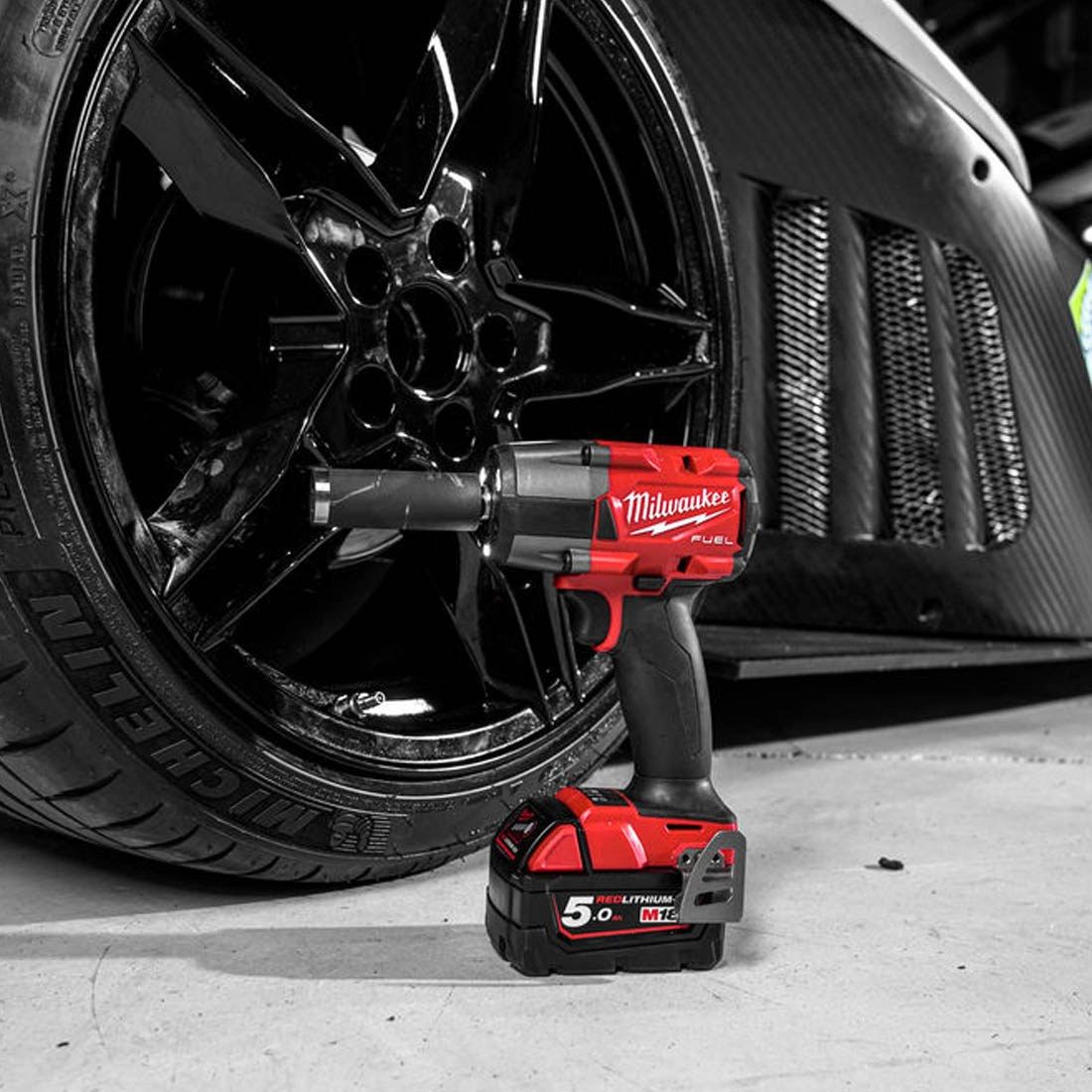 Milwaukee M18 FMTIW2F12-502X 18V Fuel Brushless 1/2" Mid-Torque Impact Wrench with 2 x 5.0Ah Batteries Charger & Case