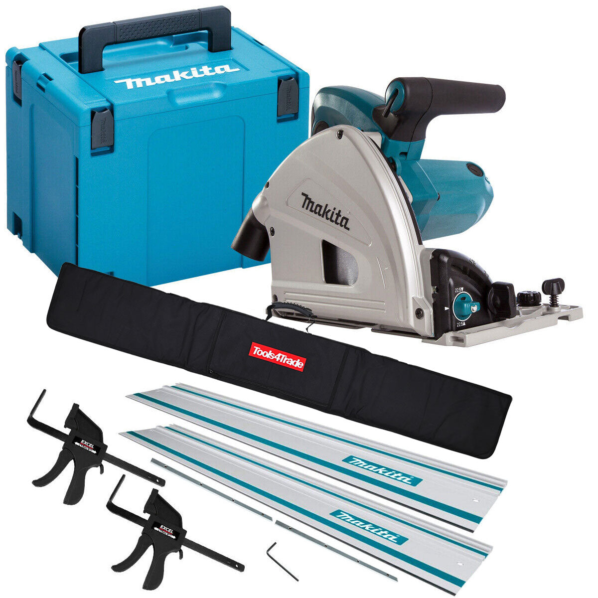 Makita SP6000J1 1 110V 165mm Plunge Saw in Case with 2 x Guide Rail Co