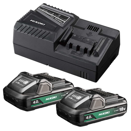 Hikoki UC18YFSLJEZ 18V Starter Pack 2 x BSL1840M 4.0Ah Battery & UC18YFSL Charger