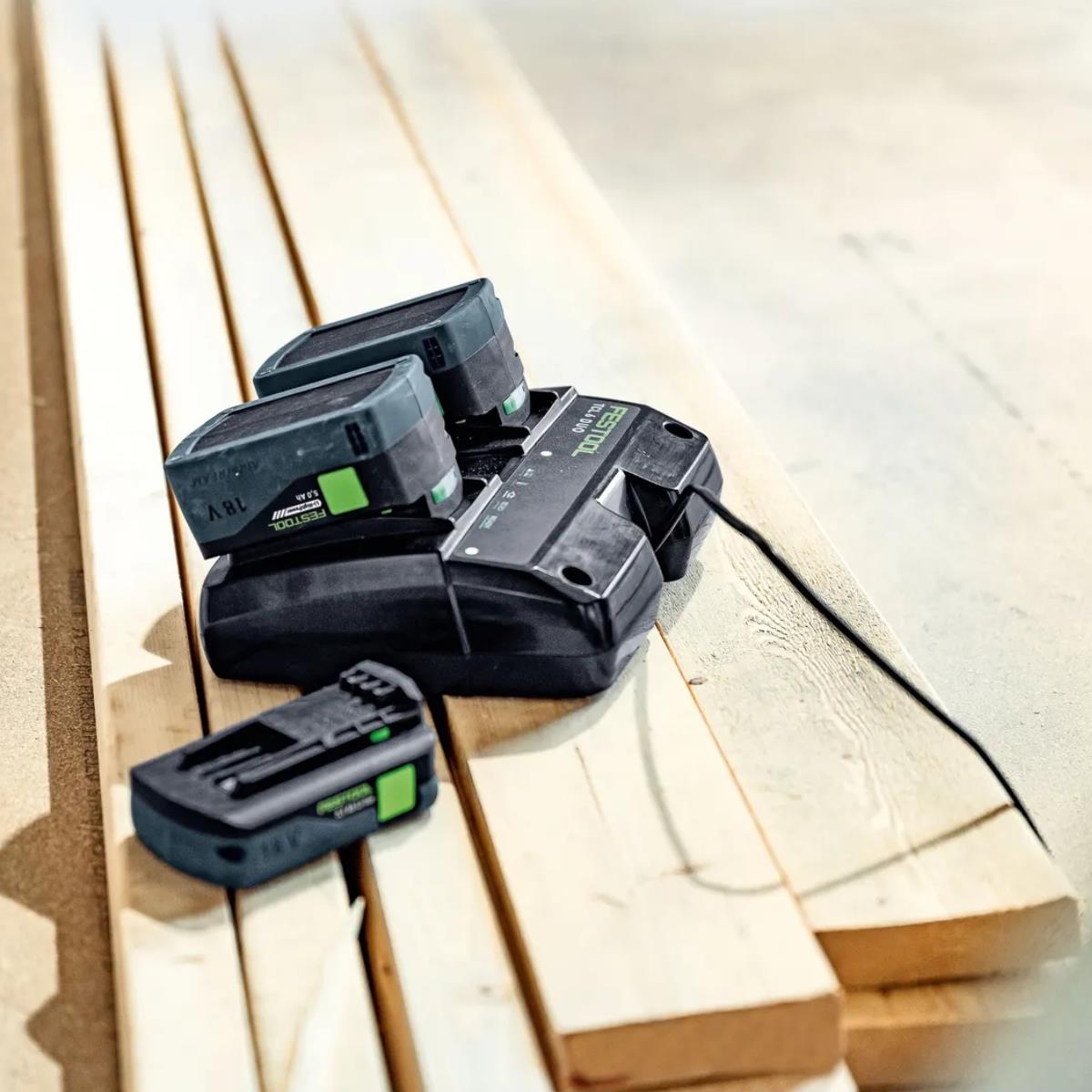 Festool SYS 18V 2xHP5,0/TCL 6 DUO Energy Set 2 x 5.0Ah High Power Batteries Charger & Case - 578680