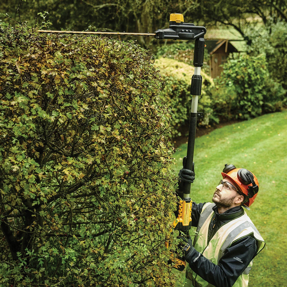 Dewalt DCMPH566P1 18V Pole Hedge Trimmer with 1 x 5.0Ah Battery & Charger for Effortless Trimming