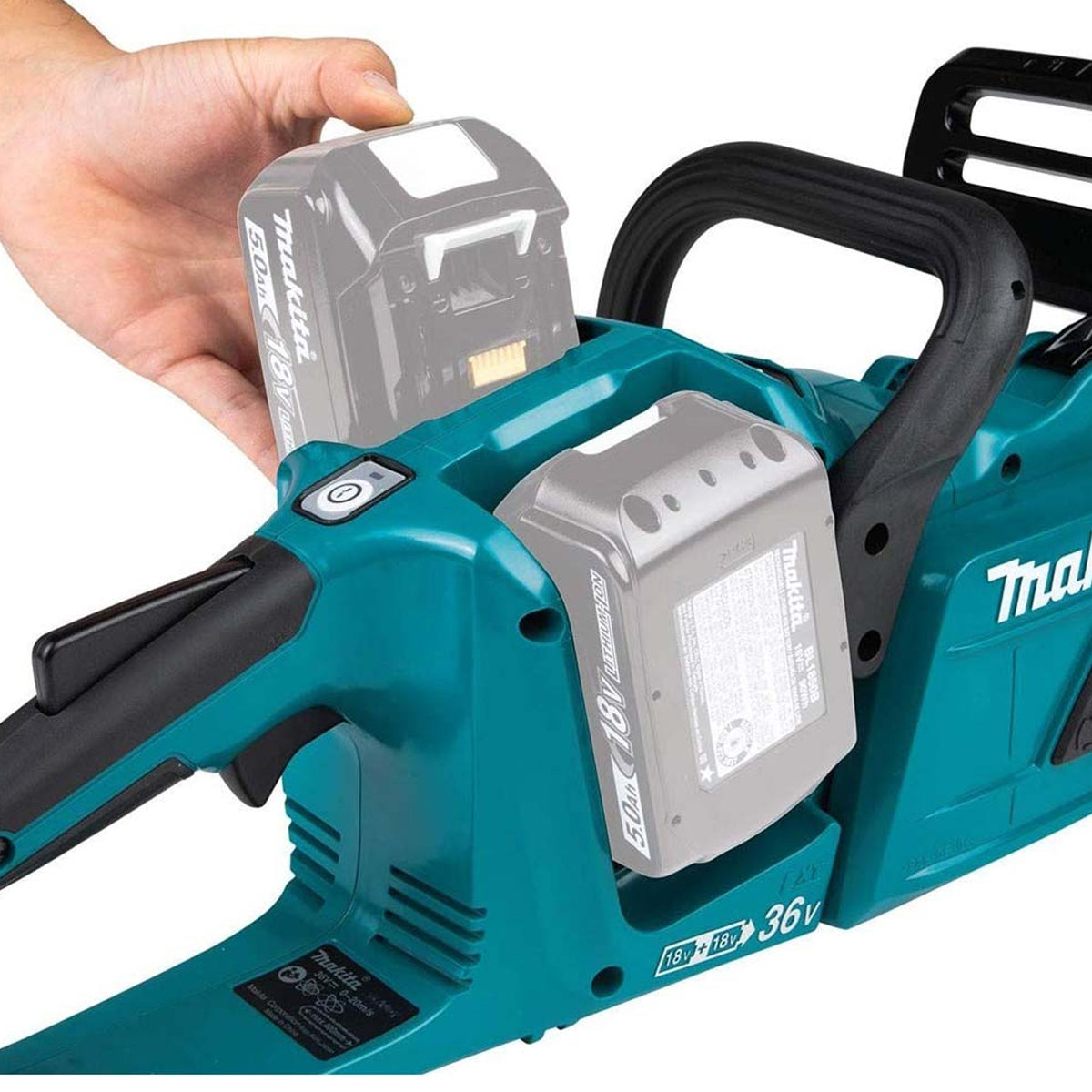 Makita DUC355PT2 36V 35cm Brushless Chainsaw With 2 x 5.0Ah Batteries & Twin Port Charger