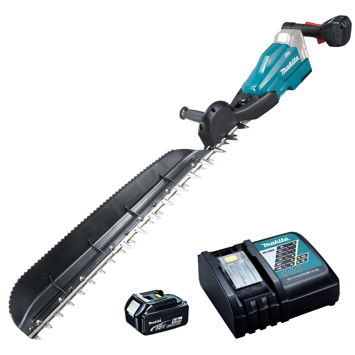 Makita DUH754SRT 18V LXT Brushless 75cm Hedge Trimmer Single Sided Blade With 1 x 5.0Ah Battery & Charger