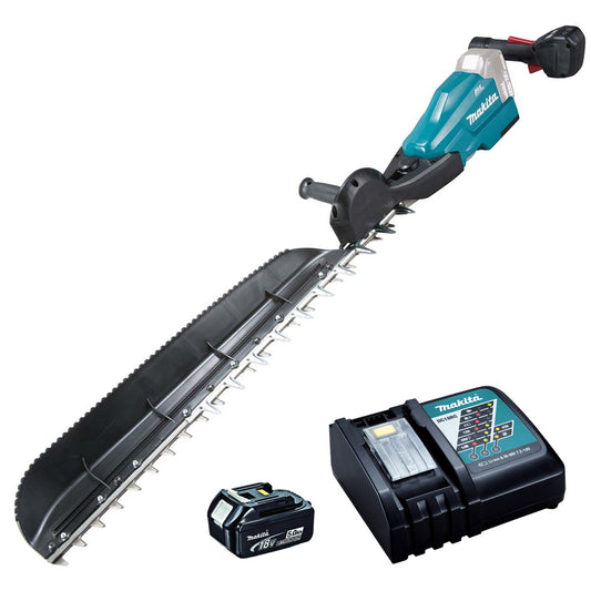 Makita DUH754SRT 18V LXT Brushless 75cm Hedge Trimmer Single Sided Blade With 1 x 5.0Ah Battery & Charger