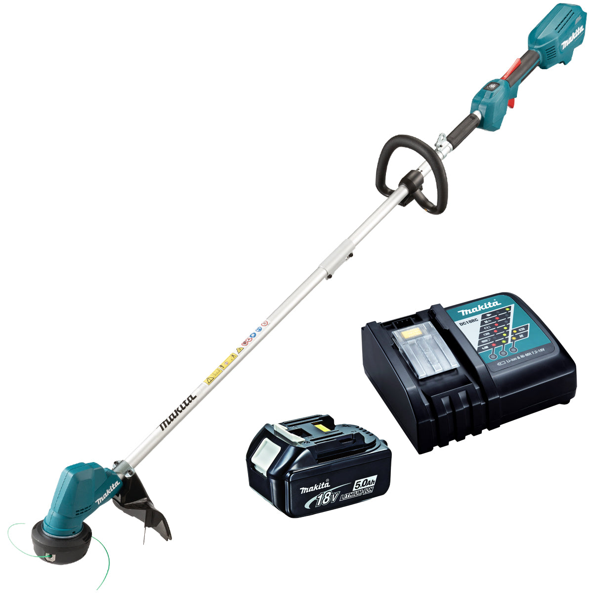 Makita DUR192LRT 18V Brushless Line Trimmer with 1 x 5.0Ah Battery & Charger