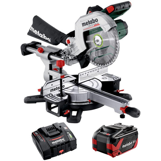Metabo KGS 18 LTX BL 254 18V Brushless Sliding Mitre Saw with 1 x 8.0Ah Battery & Charger