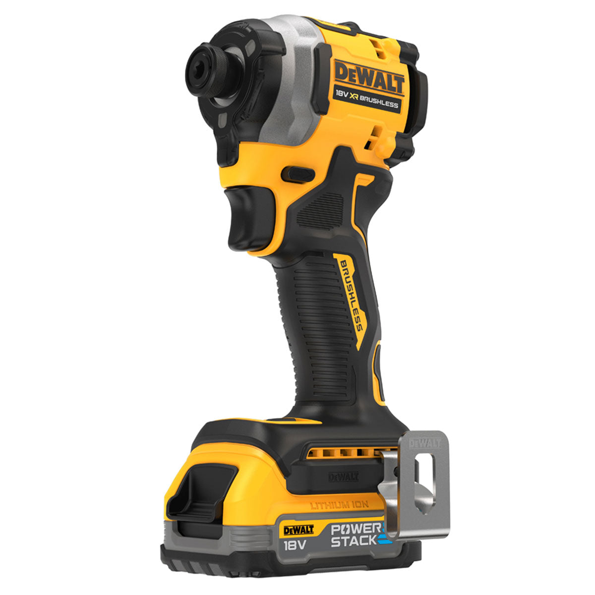 Dewalt DCF850E2T 18V XR Brushless Impact Driver with 2 x POWERSTACK Batteries Charger In Case