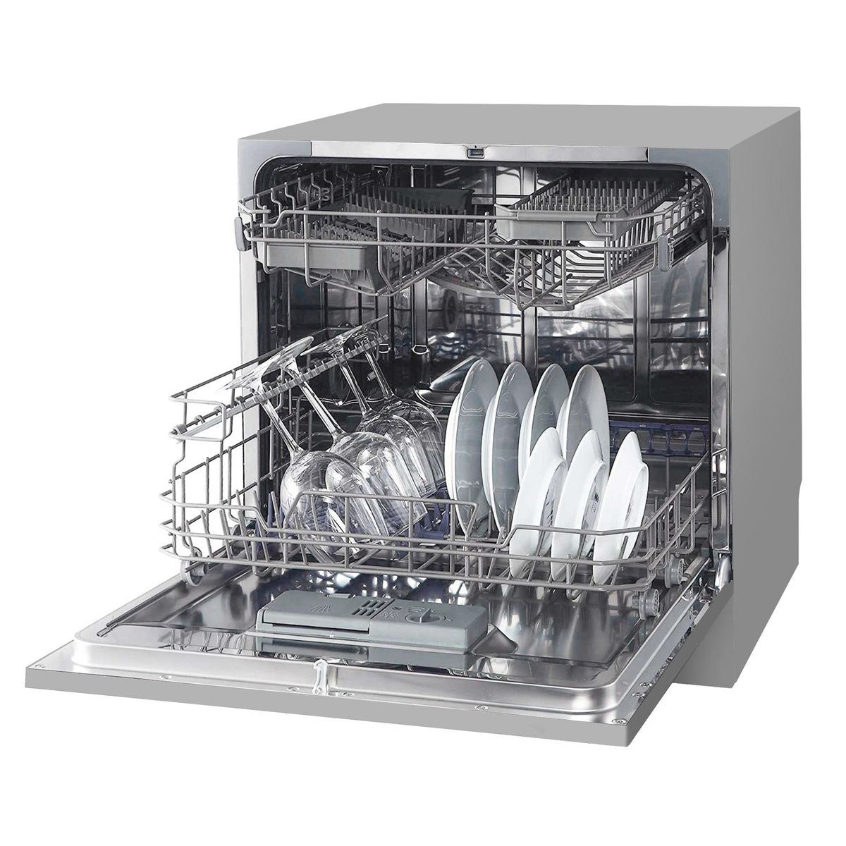 Sealey DH87 Baridi Tabletop Dishwasher 8 Place Settings 8L Capacity Silver 230V/1500W