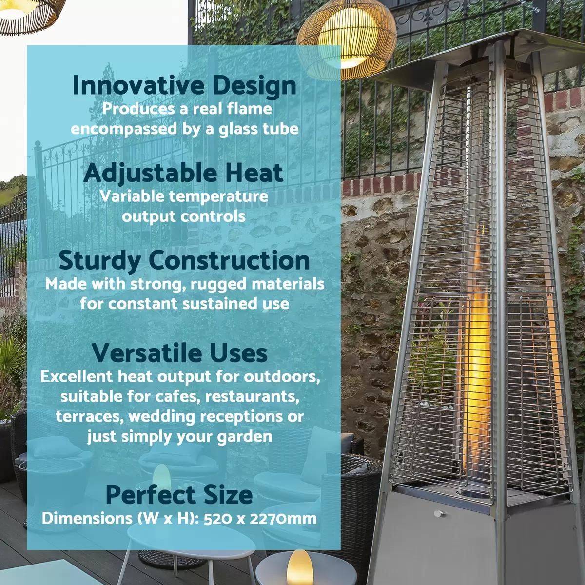 Sealey DG99 Dellonda Stainless Steel Pyramid Gas Patio Heater 13kW