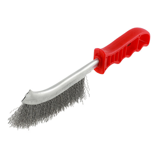 Timco RWHB 255mm Steel Wire Hand Brush - Red