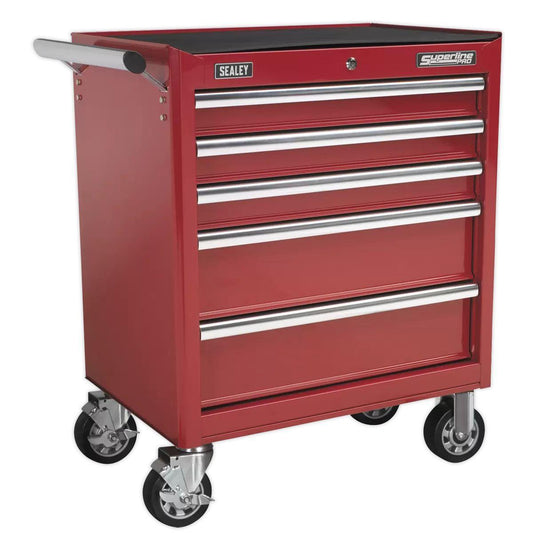 Sealey AP33459 Rollcab 5 Drawer with Ball Bearing Runners Red