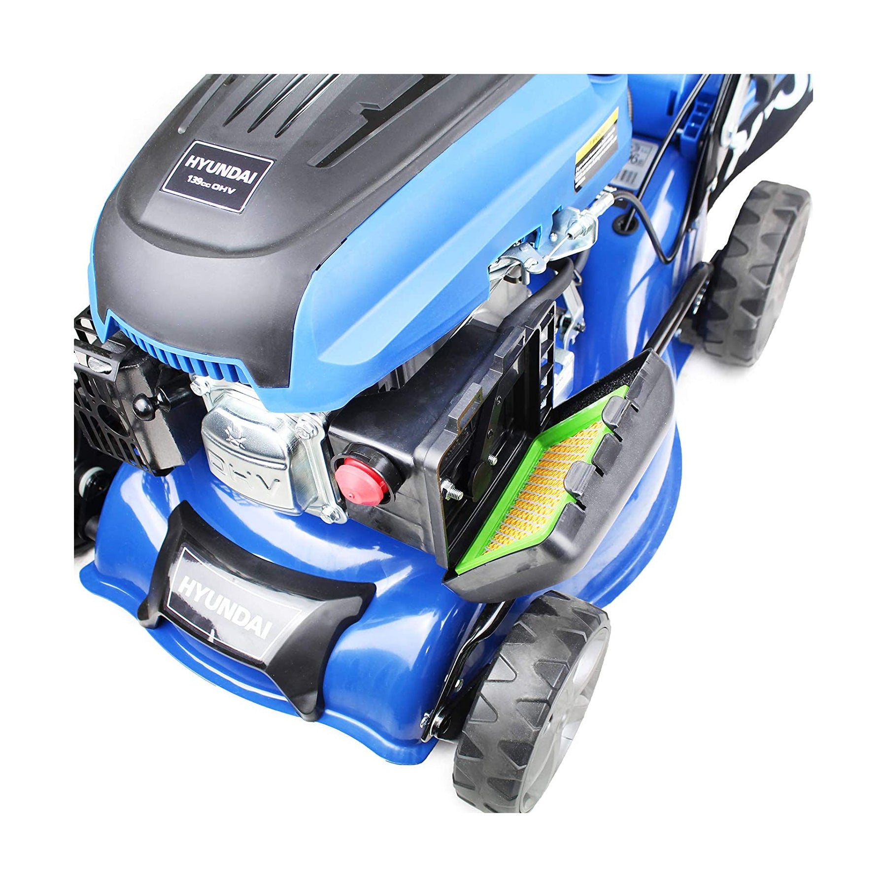 Hyundai HYM430SPE 42cm Self-Propelled Petrol Lawnmower 139cc Engine Electric Start, Rear Discharge & Mulching