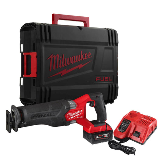 Milwaukee M18FSZ-501X 18V FUEL Brushless Sawzall Reciprocating Saw with 1 x 5.0Ah Battery & Charger