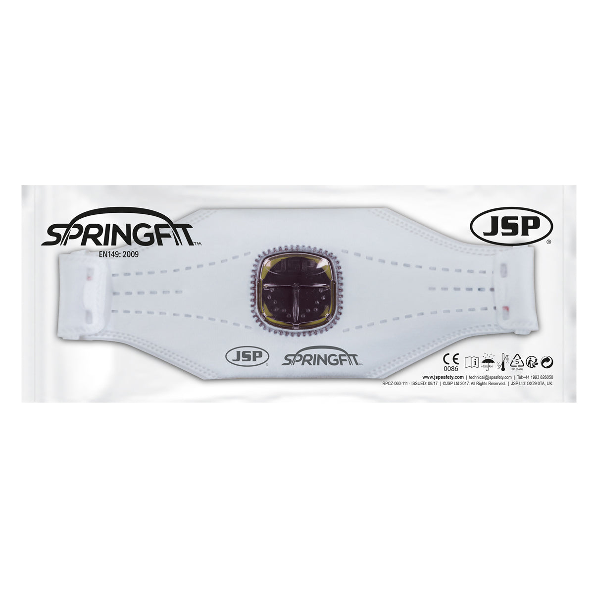 JSP Springfit Disposable Mask 425ML FFP2 With Typhoon Valved BGA172-202-N00